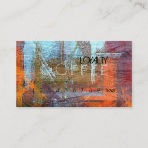 Loyalty Coffee Punch Colourful Modern Wood #26 Card