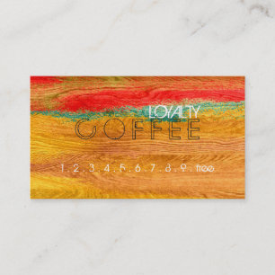 Loyalty Coffee Punch Colourful Modern Wood #31 Card