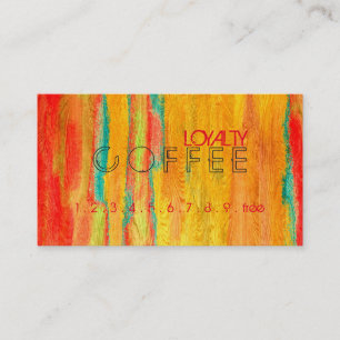 Loyalty Coffee Punch Colourful Modern Wood #32 Card