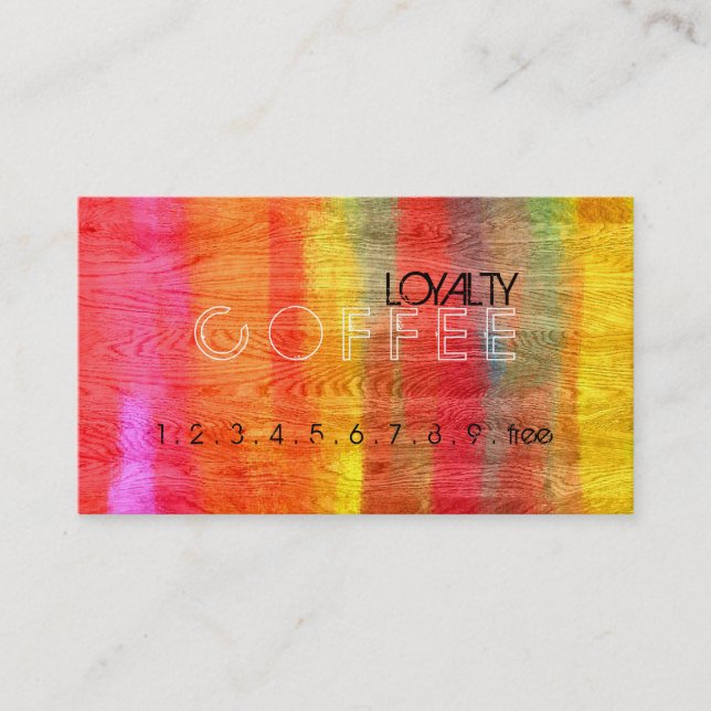 Loyalty Coffee Punch Colourful Modern Wood #37 (Front)