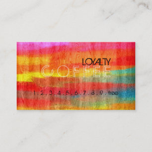 Loyalty Coffee Punch Colourful Modern Wood #38 Card