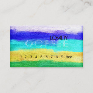 Loyalty Coffee Punch Colourful Modern Wood #42 Card