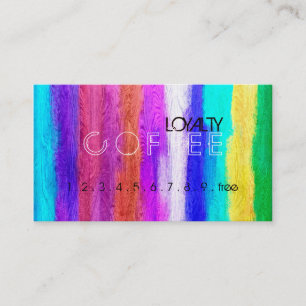 Loyalty Coffee Punch Colourful Modern Wood #44 Card