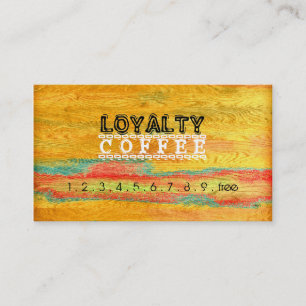 Loyalty Coffee Punch Colourful Modern Wood #6 Card