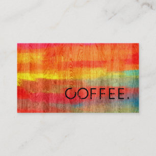 Loyalty Coffee Punch Colourful Modern Wood Look #1 Card