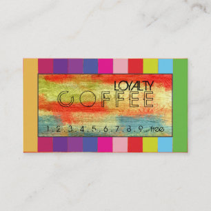 Loyalty Coffee Punch Colourful Wood Grain #9 Card