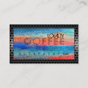 Loyalty Coffee Punch Colourful Wood Look #4 Card
