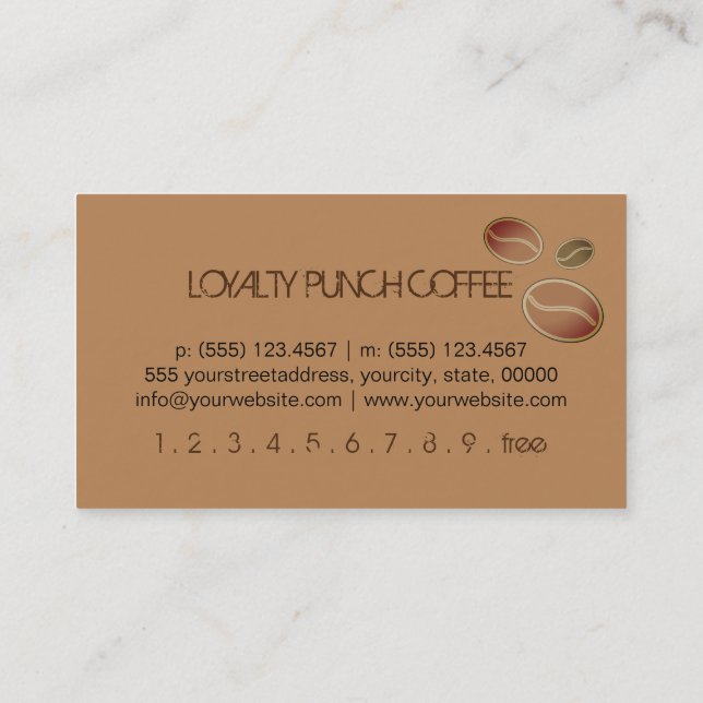 Loyalty Coffee Punch Deer Background Card (Back)