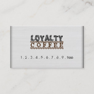 Loyalty Coffee Punch Modern White Wood Grain Card