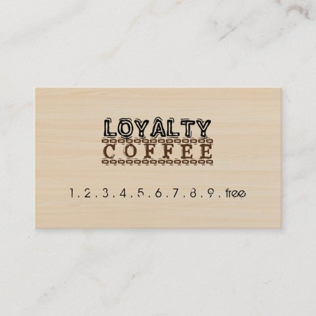 Loyalty Coffee Punch Modern Wood Card (Front)