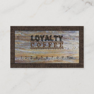 Loyalty Coffee Punch Modern Wood Grain #11 Card