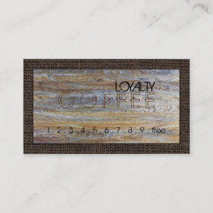 Loyalty Coffee Punch Modern Wood Grain #15 Card