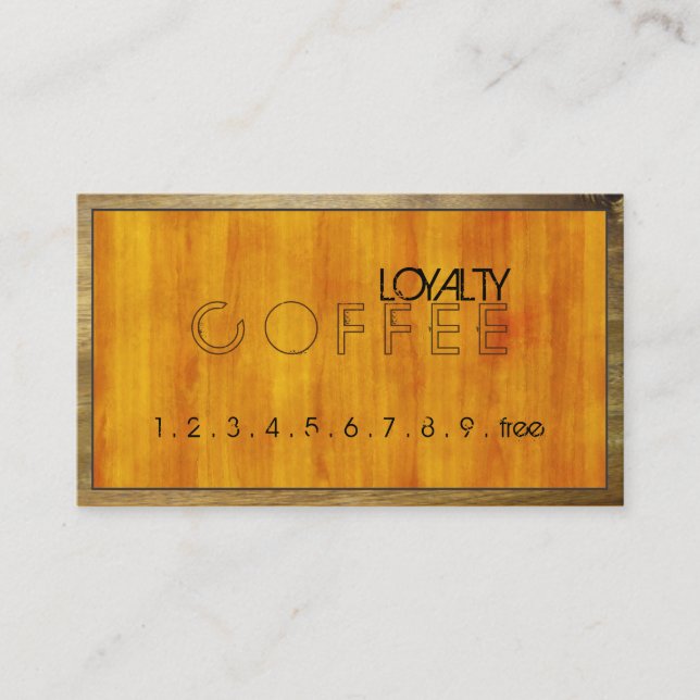 Loyalty Coffee Punch Modern Wood Grain #5 Card (Front)