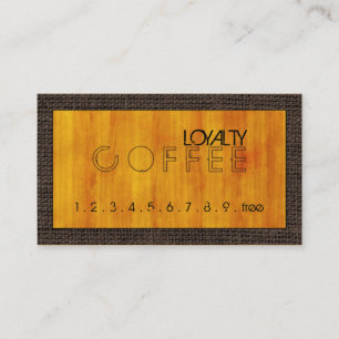 Loyalty Coffee Punch Modern Wood Grain #6 Card