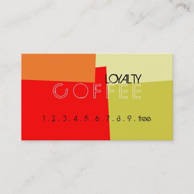 Loyalty Coffee Punch Retro Colour Pattern #13 Card (Front)