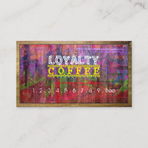 Loyalty Coffee Punch Retro Colour Wood #12 Card