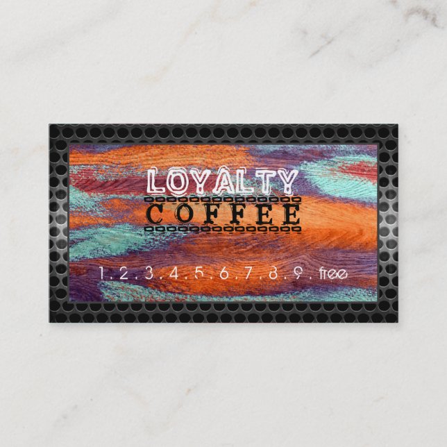 Loyalty Coffee Punch Retro Colour Wood #3 Card (Front)
