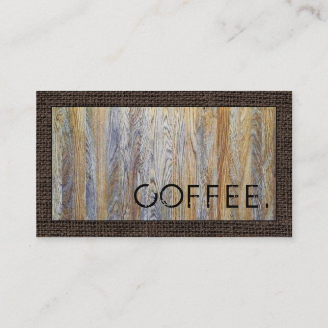 Loyalty Coffee Punch Wood Look Modern Burlap #12 (Front)