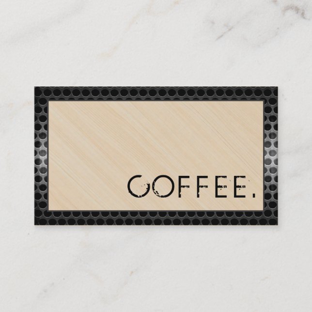 Loyalty Coffee Punch Wood Look Modern Metal #12 Card (Front)