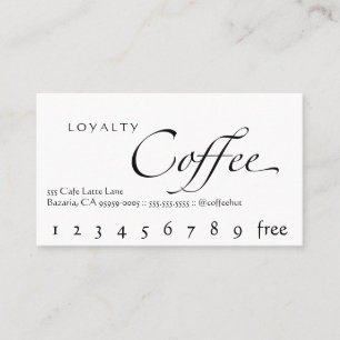 Loyalty Coffee Punchcard White With Black Text Card