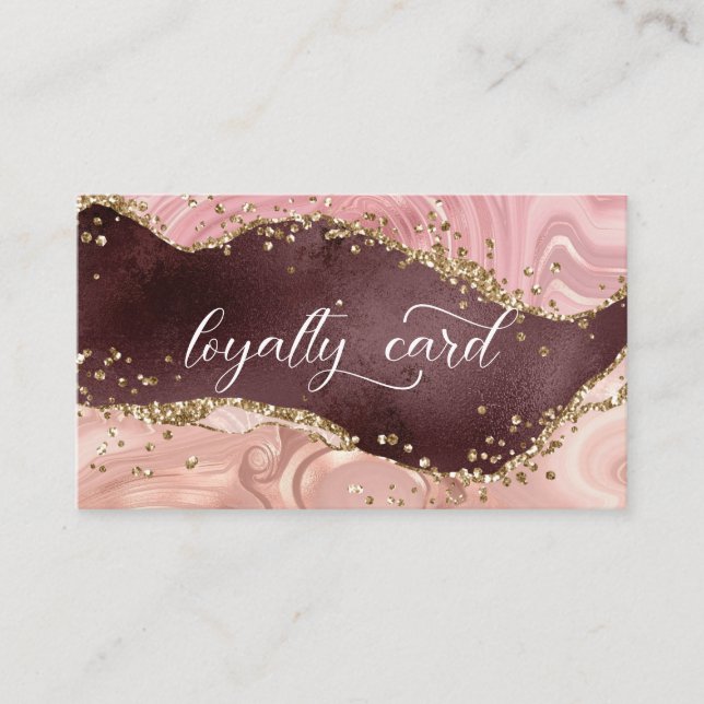 Loyalty Glitter Marble 5 Nails Lashes  Business Card (Front)