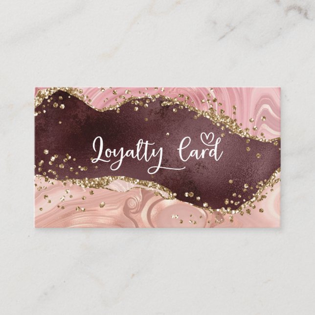 Loyalty Glitzer Card 5 Nails Lashes Business Card (Front)