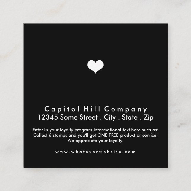 loyalty heart square card (Front)