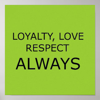 LOYALTY LOVE RESPECT CHARACTER ATTITUDE FOUNDATION POSTER