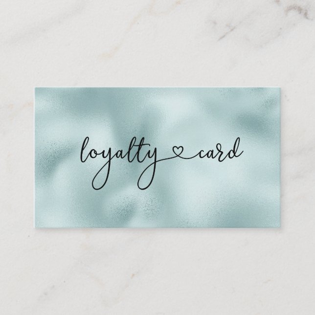 Loyalty Map 5 Nails Lashes Beauty Blue Business Card (Front)