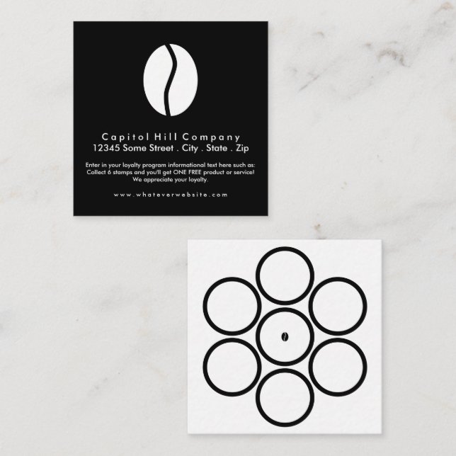 loyalty program coffee square (Front/Back)