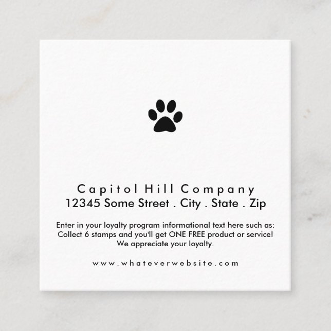 loyalty program pet paw square (Front)