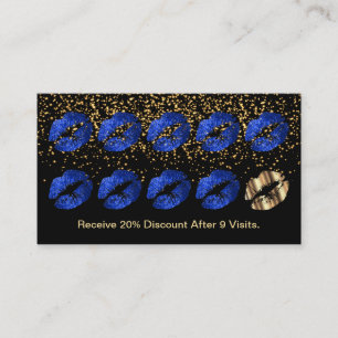 Loyalty Punch Card - Blue Glitter and Gold