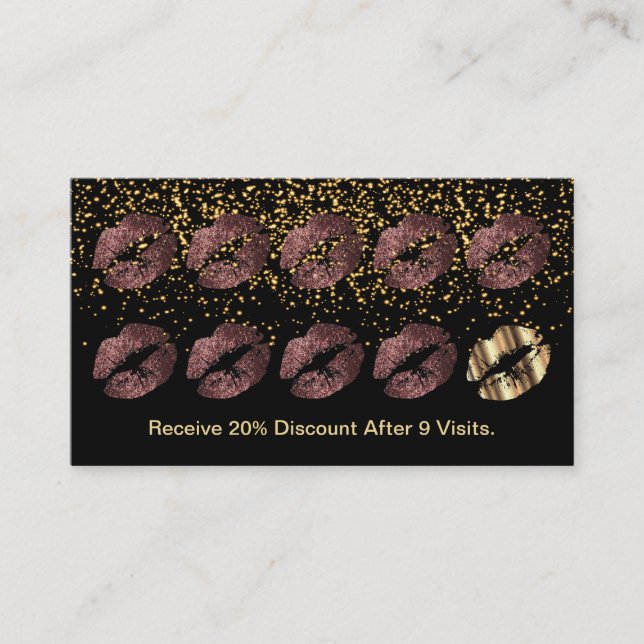 Loyalty Punch Card - Dark Dusty Rose Glitter (Front)
