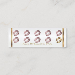 Loyalty Punch Card - Dusty Rose Glitter Lips