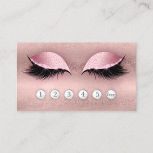 Loyalty Punch Card Lashes Lash Eyelash Rose Gold
