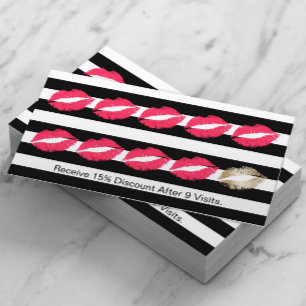 Loyalty Punch Card   Modern Makeup Artist Red Lips