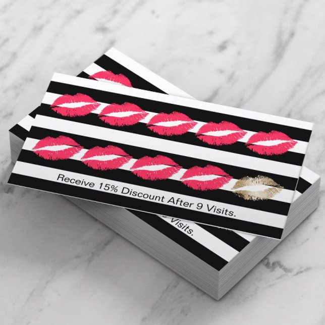 Loyalty Punch Card | Modern Makeup Artist Red Lips (Creator Uploaded)