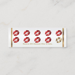 Loyalty Punch Card - Red Glitter Lips