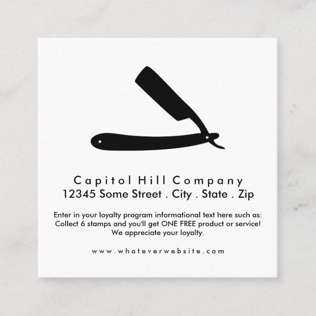 loyalty razor square card (Front)