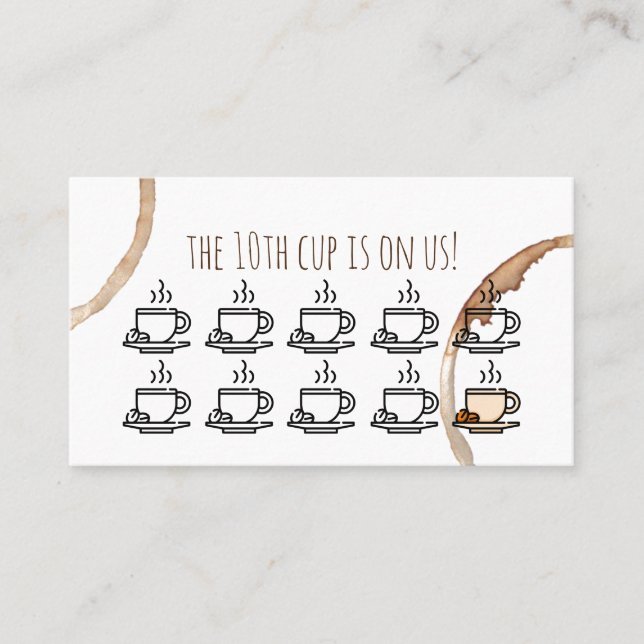 loyalty rewards card coffeeshop cafe (Front)