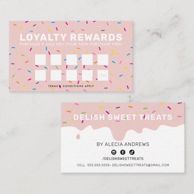 LOYALTY REWARDS frosting drip sprinkles blush (Front/Back)