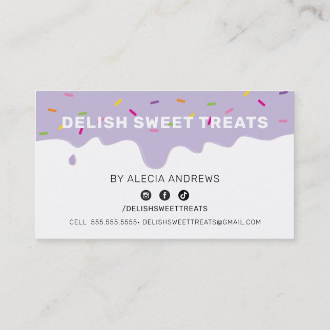 LOYALTY REWARDS frosting drip sprinkles purple Card (Back)