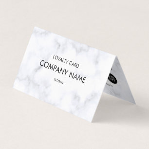 Loyalty White Marble Pattern Business Card