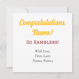 Loyola University Chicago Go Ramblers! Gift Tag Holiday Card