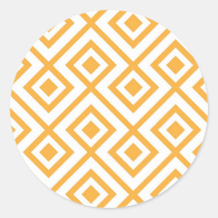Lozenge shaped geometric pattern classic round sticker