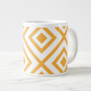 Lozenge shaped geometric pattern large coffee mug