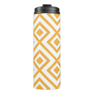 Lozenge shaped geometric pattern thermal tumbler