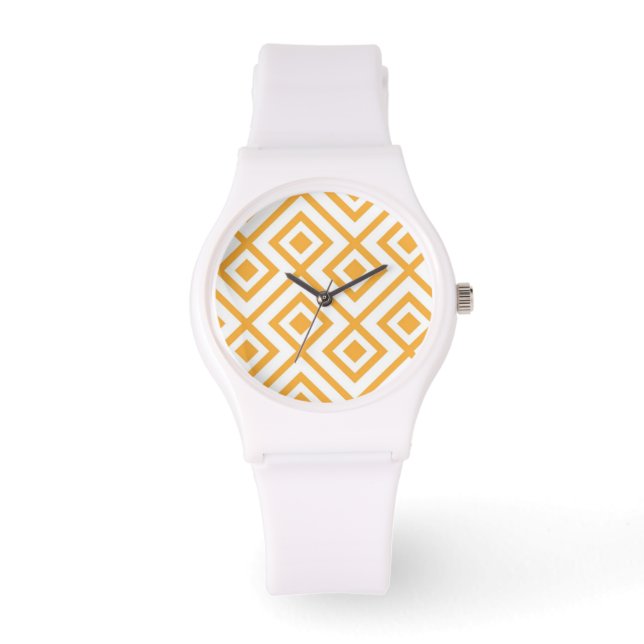 Lozenge shaped geometric pattern watch (Front)