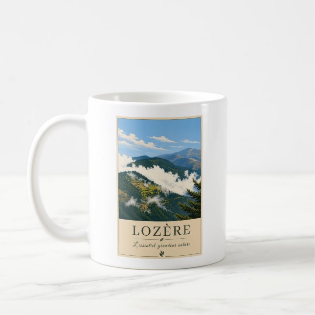 Lozère – Mountains Clouds – Vintage Mug (Left)