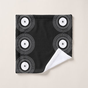 Lp vinyl on black wash cloth